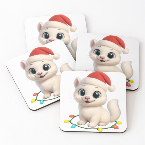 Item preview, Merry Ermine Weasel Christmas designed and sold by Sillytoe.