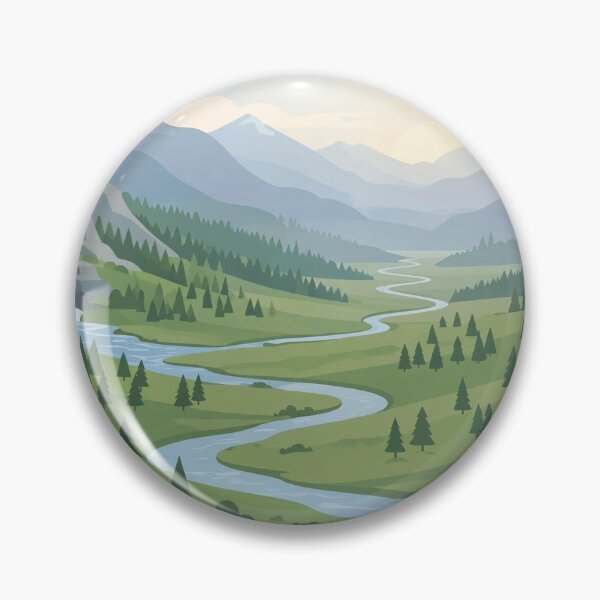 Item preview, Waterfall Valley Evergreen Forest Scene designed and sold by Daniel Haddad.