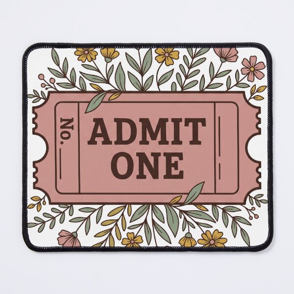 Item preview, Vintage Ticket Stub Admit One With Wildflowers for Keepsakes designed and sold by DesignbyKaan.