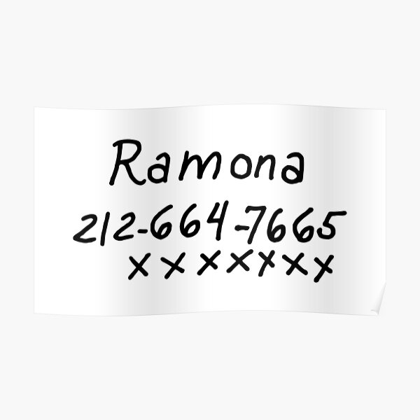 Scott Pilgrim - Ramona Flowers Phone Number Poster