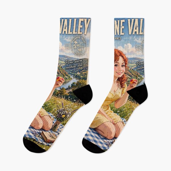 Item preview,  France — Dordogne Valley — The Red-Haired Traveler on a Countryside Picnic designed and sold by DibujandoPorfa.