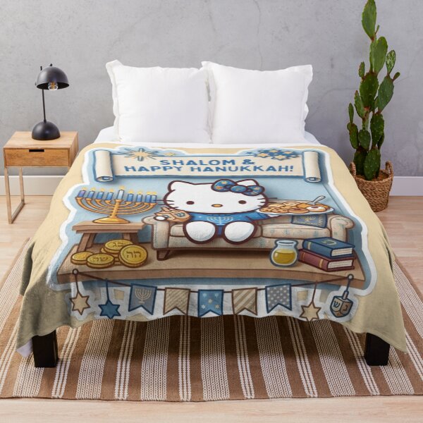 Item preview, Cute Shalom and Happy Hanukkah Hello Kitty Design designed and sold by iloveyourcupid.
