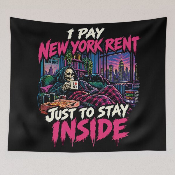 Item preview, I Pay New York Rent Just To Stay Inside Funny Introvert designed and sold by CrazySzoopWorld.