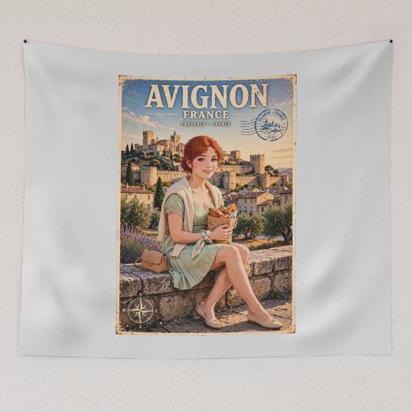 Item preview,  France — Avignon — The Red-Haired Traveler in the Golden City designed and sold by DibujandoPorfa.