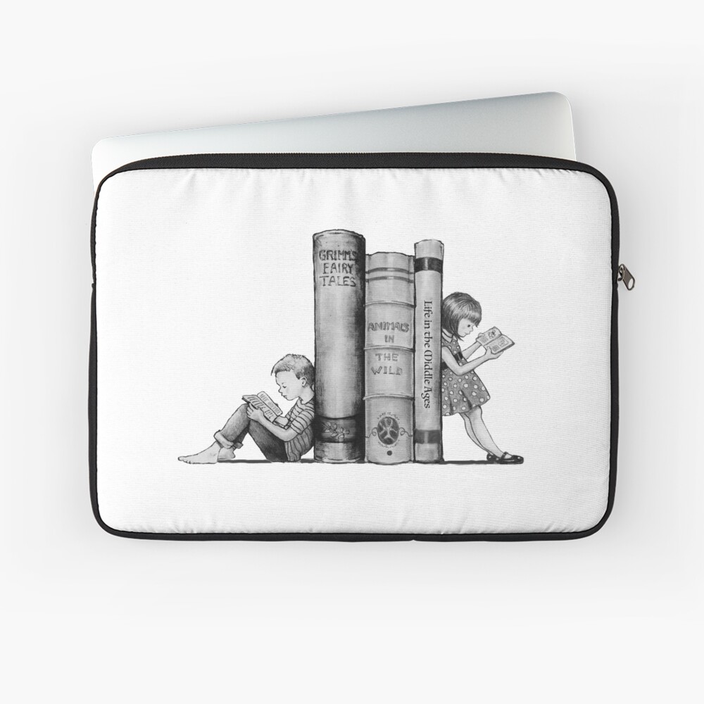 Kids Reading Books, Bookends, Pencil Art, Literacy, Library