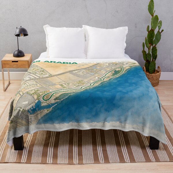 Item preview, Jeddah Watercolor Track Map designed and sold by Mariel Toigo.