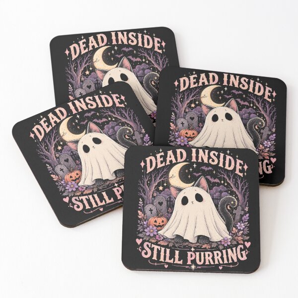 Item preview, Dead Inside Still Purring Ghost Cat designed and sold by WonderFlux.