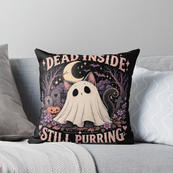 Item preview, Dead Inside Still Purring Ghost Cat designed and sold by WonderFlux.