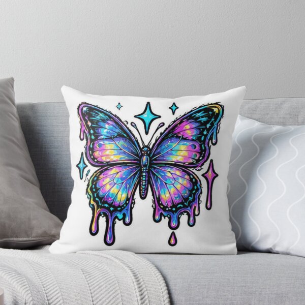 Item preview, Holographic Style Butterfly – Neon Rainbow Drip Art designed and sold by Bushido1.