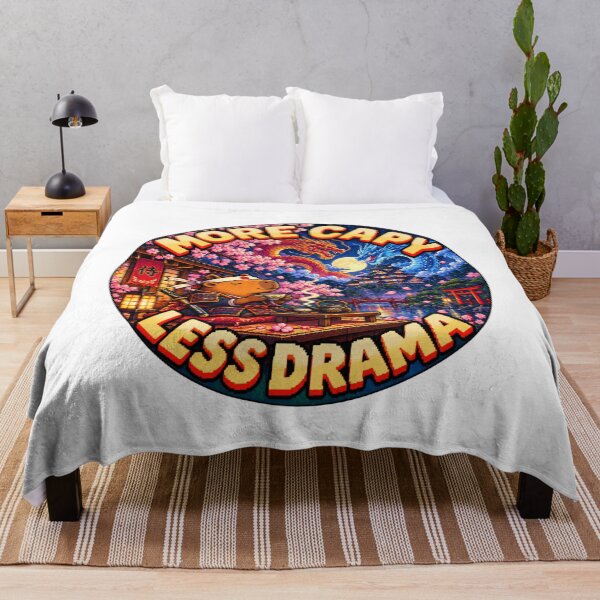 Item preview, More Capy Less Drama: Samurai Capybara Japanese Dragons Pixel Art designed and sold by CircinusStore.