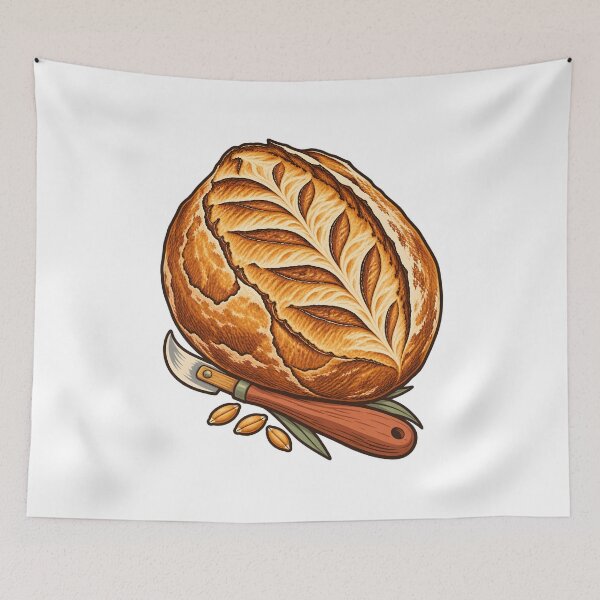 Item preview, Golden Sourdough Loaf Scoring Art designed and sold by Philippa Shop.