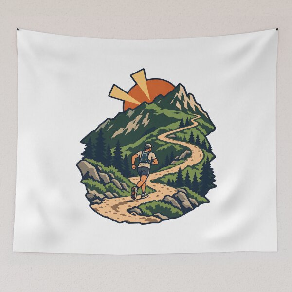 Item preview, Switchback Sunrise Trail Running Art designed and sold by Philippa Shop.