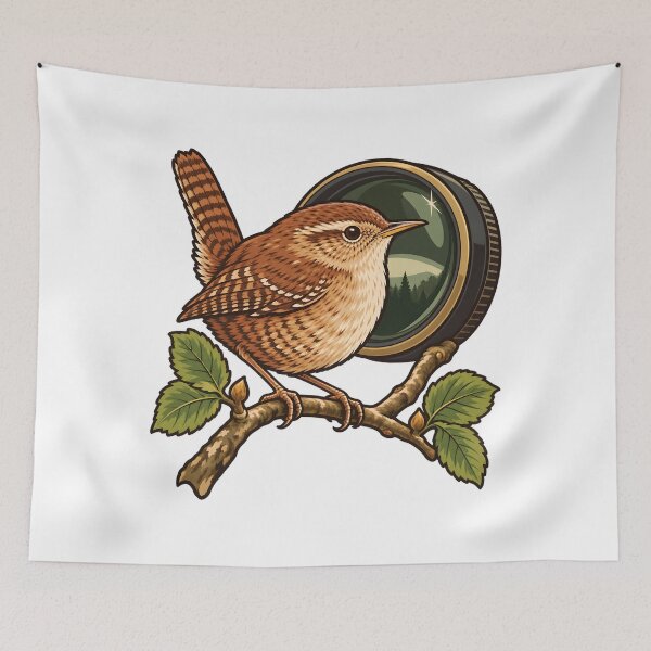 Item preview, Backyard Wren Birdwatching Field Sketch designed and sold by Philippa Shop.