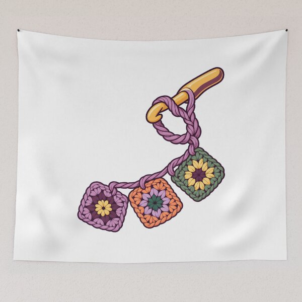 Item preview, Granny Square Crochet Hook Illustration designed and sold by Philippa Shop.