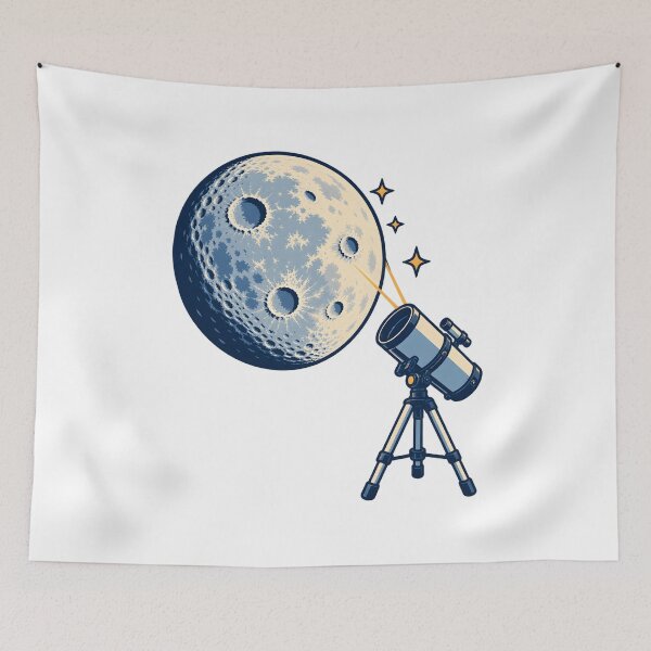 Item preview, Moon Crater Telescope Observation Art designed and sold by Philippa Shop.