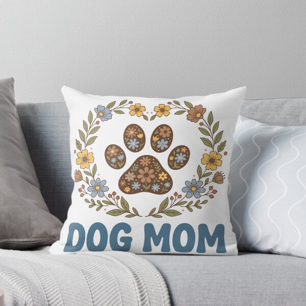 Item preview, Dog Mom Floral Paw Print Heart Wreath designed and sold by AIG - Andrei Ilie Graphics.
