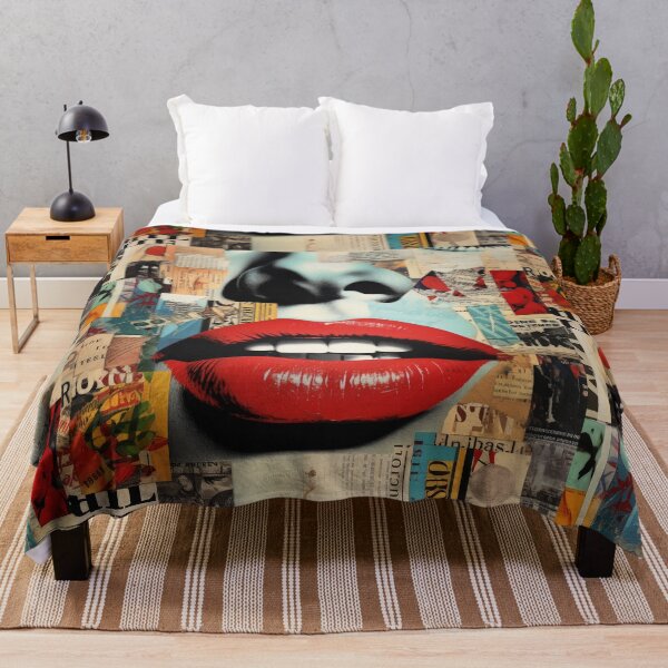 Item preview, Red Lips Pop Art Collage Portrait designed and sold by Groovy Looks.
