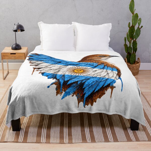 Item preview, Patriotic Argentina Bird Art – Argentina Flag Blue White & Gold Sun Feather Design designed and sold by Graffiti Magic.