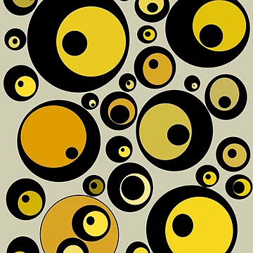 Artwork thumbnail, Retro Yellow Circle Pattern by Raloel Art