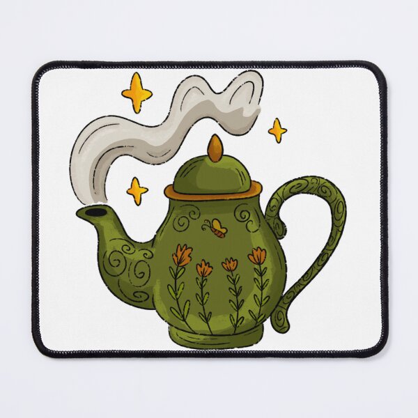 Item preview, Cottagecore Green Teapot - Cozy Witchy Tea Time Illustration designed and sold by Amanda | Branding& Ilustración.