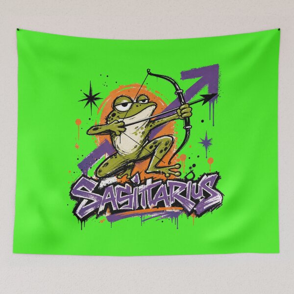 Item preview, Sagittarius Zodiac Sign Graffiti Frog Art | Streetwear Archer Bow Toad Astrology Gift designed and sold by illeN-Art-World.