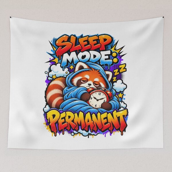Item preview, Sleep Mode Permanent – Sleepy Red Panda Cartoon designed and sold by BAAKSHOP.