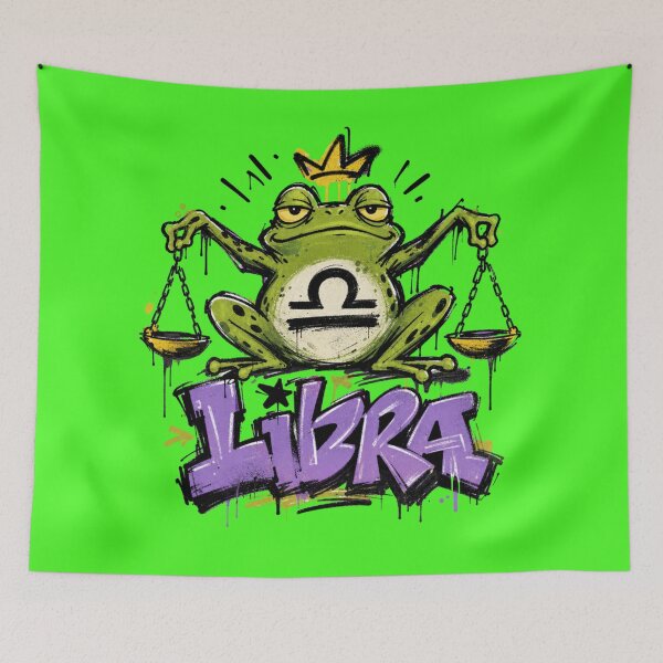 Item preview, Libra Zodiac Sign Graffiti Frog Art | Streetwear Scales Toad Astrology Gift designed and sold by illeN-Art-World.