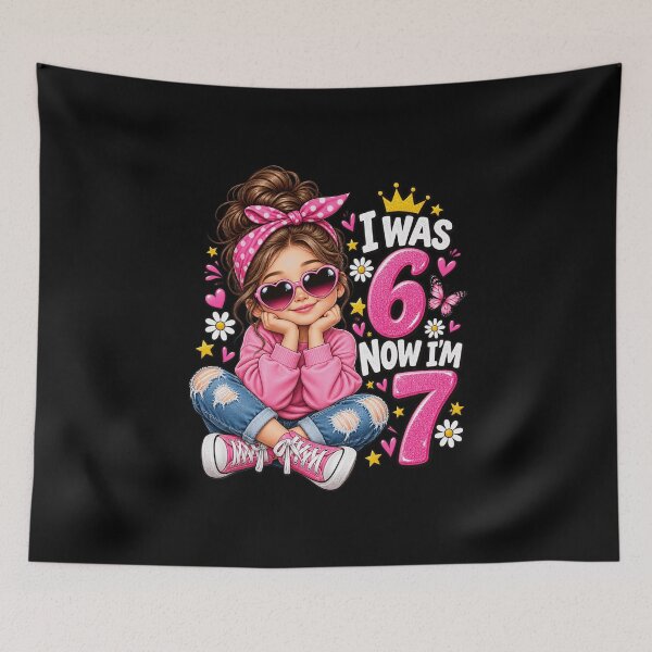 Item preview, I Was 6 Now I'm 7 Birthday Girl designed and sold by anapldv.