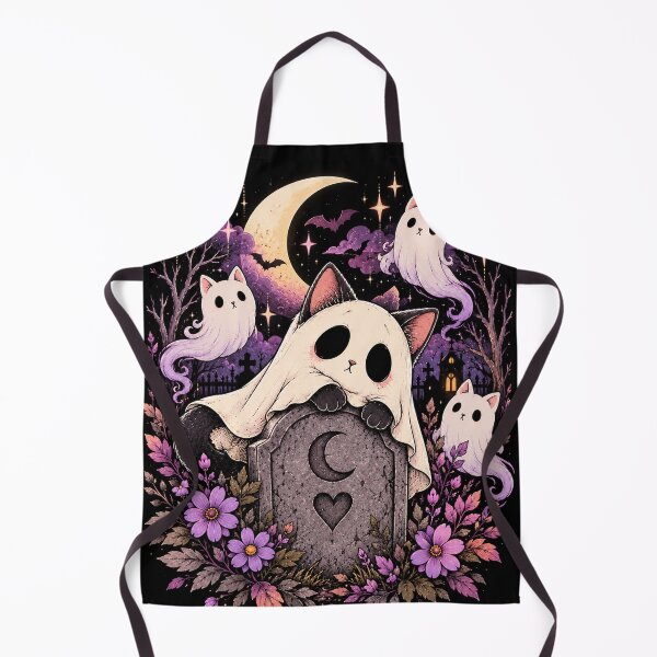 Item preview, Spooky-Cute Ghost Cat Cemetery designed and sold by WonderFlux.