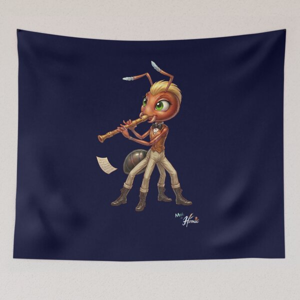 Item preview, MALÚ the Talented Recorder Ant | Funny Woodwind Musician Gift designed and sold by HERMIE-design.