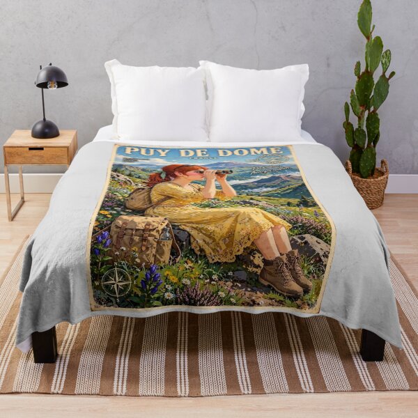 Item preview, France — Puy de Dôme — The Red-Haired Traveler Above the Volcanic Peaks designed and sold by DibujandoPorfa.