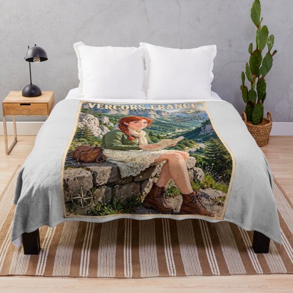Item preview, France — Vercors Regional Natural Park — The Red-Haired Traveler on a Mountain Road designed and sold by DibujandoPorfa.