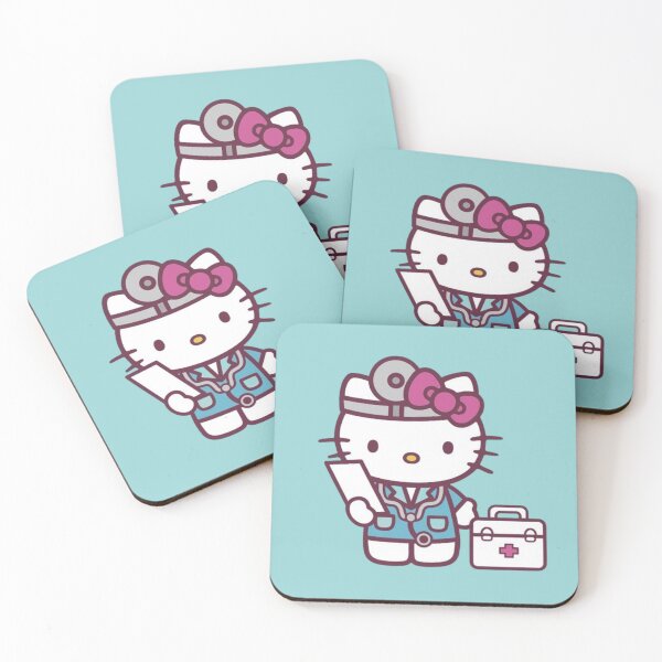 Item preview, Cute Blue Pink Hello Kitty Doctor Design designed and sold by iloveyourcupid.