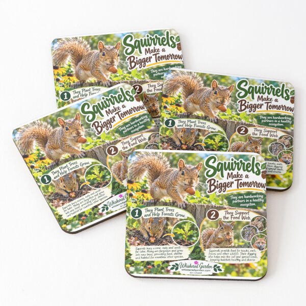 Item preview, Squirrels Make a Bigger Tomorrow | Wildlife Habitat Benefits designed and sold by Whiskered Garden Studio.
