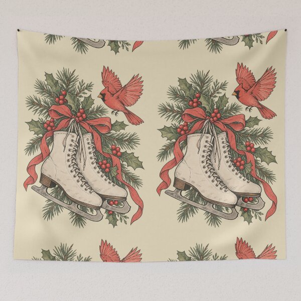 Item preview, Figure Skates Hanging & Winter Cardinal Bird designed and sold by Sturdust.
