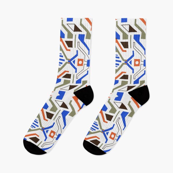 Item preview, Futuristic Geometric Abstract Pattern in Blue and Orange designed and sold by Ederson D'Mind.