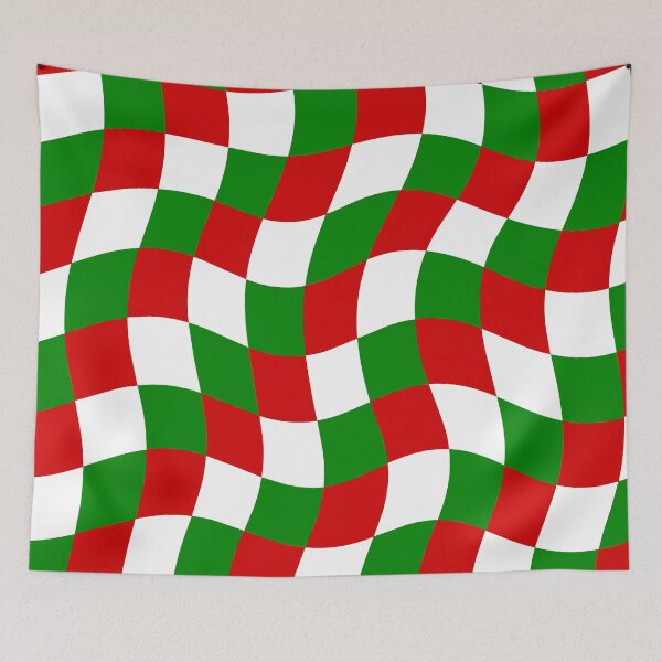 Item preview, vintage christmas groovy 1960s wavy checkerboard designed and sold by Gossip Rag.