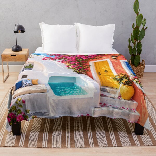 Item preview, Mediterranean Bloom Paradise – Santorini Summer Escape designed and sold by aliyehc.