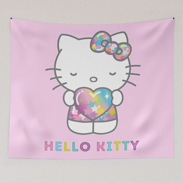 Item preview, Adorable Pink Magical Rainbow Hello Kitty Heart Sparkle Design designed and sold by iloveyourcupid.