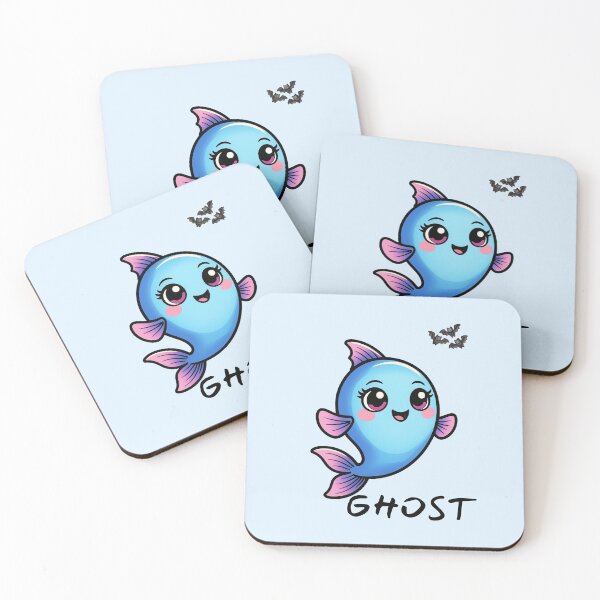 Item preview, Cute Blue Ghost Fish Halloween Spooky Bats⁠ designed and sold by DariaCraft.