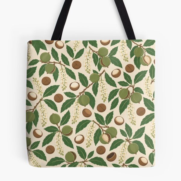 Item preview, Macadamia Pattern | Australian Nuts, Husks, Blossom and Leaves Botanical Scatter designed and sold by StickyGuys.