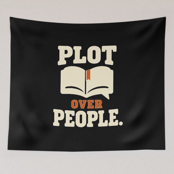 Item preview, Plot Over People Funny Bookworm Introvert Reader Retro Art designed and sold by Weirdly Yours.