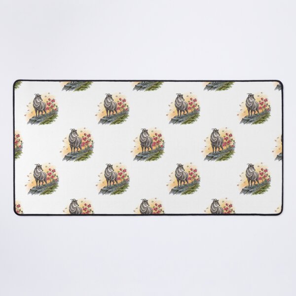 Item preview, Japanese Serow and Blooming Azalea Pattern designed and sold by ArtfulAlchemy1.