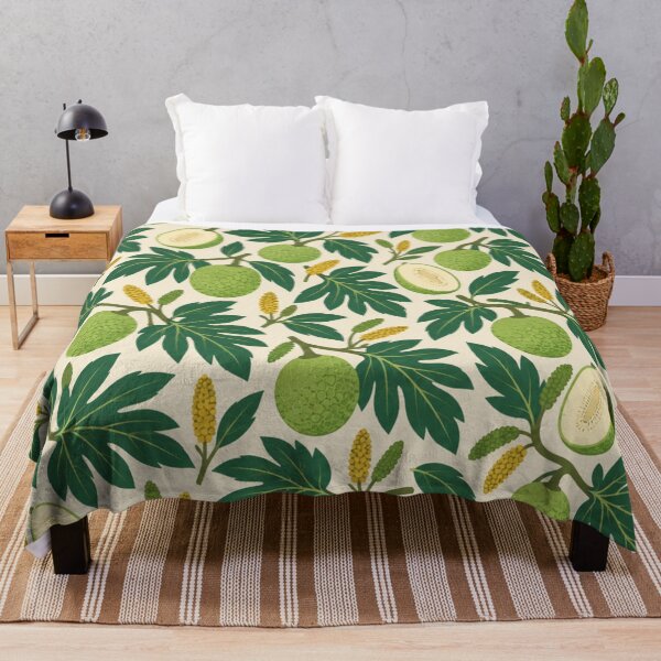 Item preview, Breadfruit Pattern | Tropical Fruit, Lobed Leaves and Blossoms Botanical Scatter designed and sold by StickyGuys.