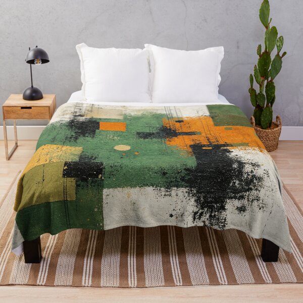 Item preview, Green Mustard and Orange Abstract Modern Contemporary Geometric designed and sold by DEC02.