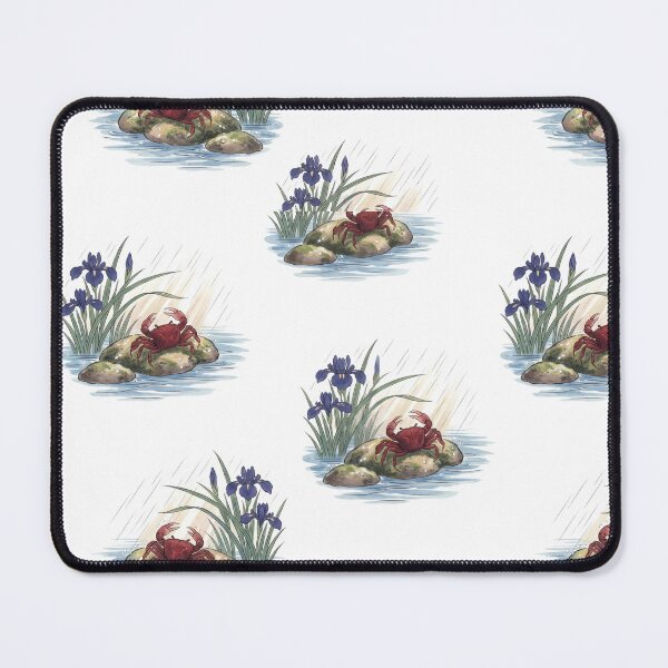 Item preview, Japanese River Crab and Iris Woodblock Art designed and sold by ArtfulAlchemy1.