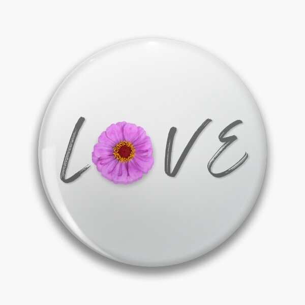 Item preview, Love Floral Typography Pink Zinnia Minimalist Art designed and sold by OlhaTironArt.