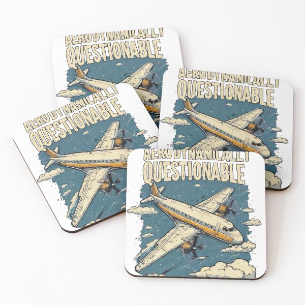 Item preview, Aerodynamically Questionable Funny Retro Airplane Pilot Aviation Lover T-Shirt designed and sold by Tininai.
