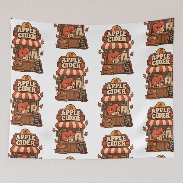 Item preview, Apple Cider Stand – Kawaii Retro Fall Autumn Design designed and sold by InspiredCreatives.