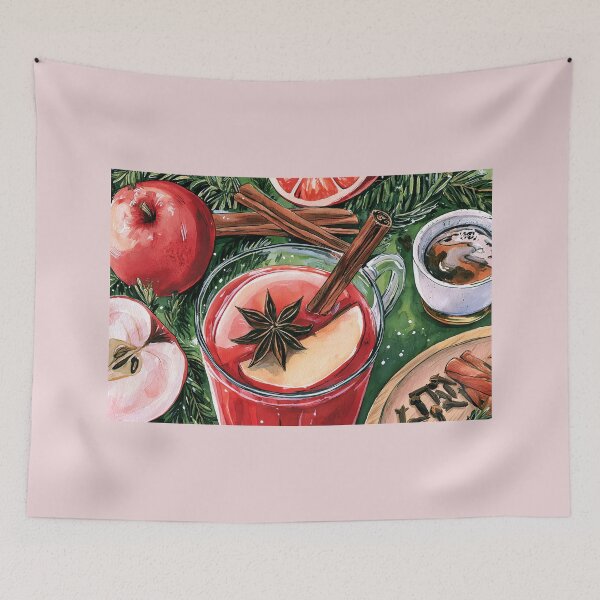 Item preview, Savor the Cozy Magic of Autumn with Warm Mulled Apple Cider, Cinnamon and Festive Pine Branches designed and sold by OlfactoART Studio.